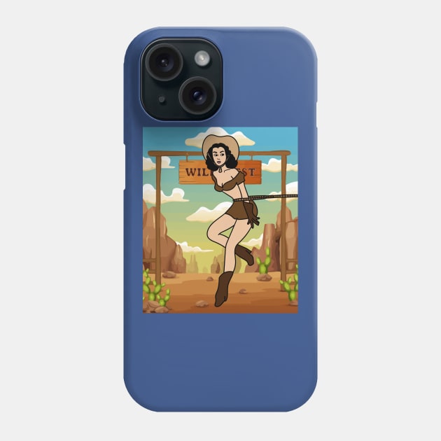 Retro Wild West Cowboys Rodeo Phone Case by flofin