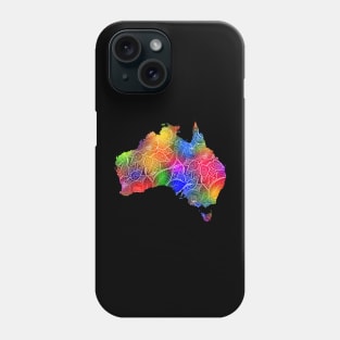 Colorful mandala art map of Australia with text in multicolor pattern Phone Case