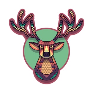 Geometric Stitched Deer T-Shirt