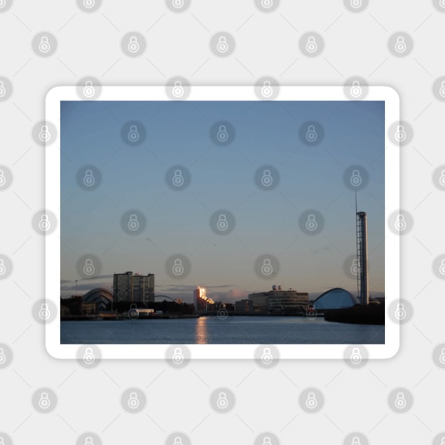 Scottish Photography Series (Vectorized) - River Clyde Sunset Magnet by MacPean