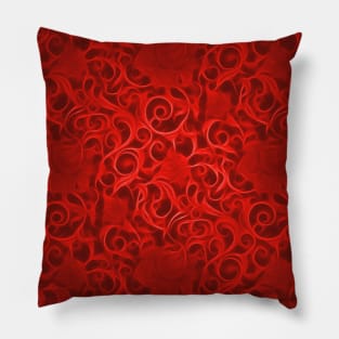 Gothic Deep Red Floral Pillow