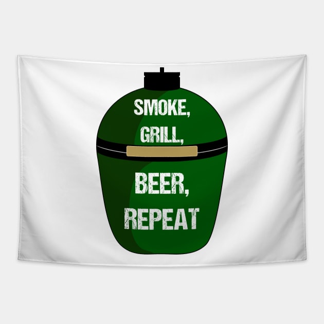 "Smoke, Grill, Beer, Repeat" BBQ Tapestry by nickmelia18