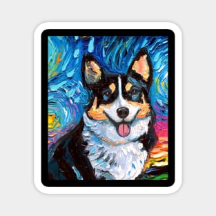 Tri Color Corgi Night (Portrait) Magnet