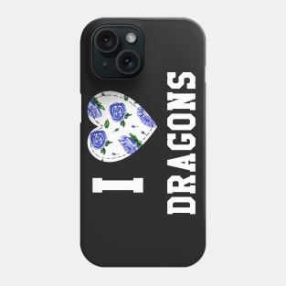 I heart Dragons (light ink) Phone Case