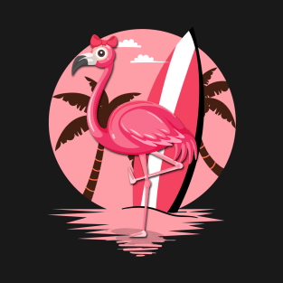 Flamingo Summer Pink Vintage Retro T-Shirt