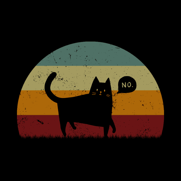 Black Cat No Retro Sunset by GoodIdeaTees