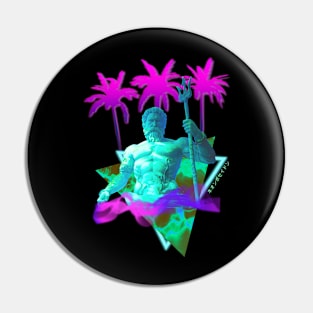 Greek Statue Poseidon Vaporwave Aesthetic Pin