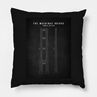 Mackinac Bridge Tower Print Pillow