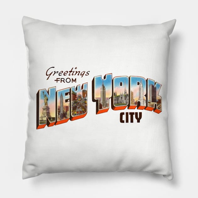 Greetings from New York City Pillow by reapolo