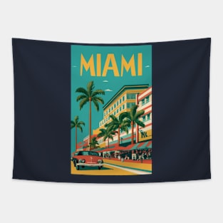 A Vintage Travel Poster of Miami - Florida - US Tapestry