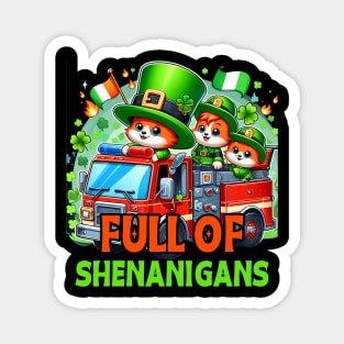 Fire Truck Kids Toddler Boys St Patricks Day Firetruck Magnet