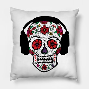 Sugar Skull Headphones Pillow