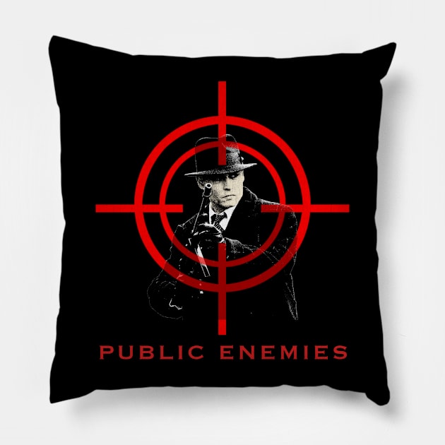 public enemies retro grunge Pillow by Genetics art