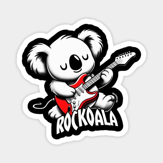 Rockoala: Strumming to the Beat of the Wild | Koala Guitar Player Kids Magnet by Mad Monkey Creations