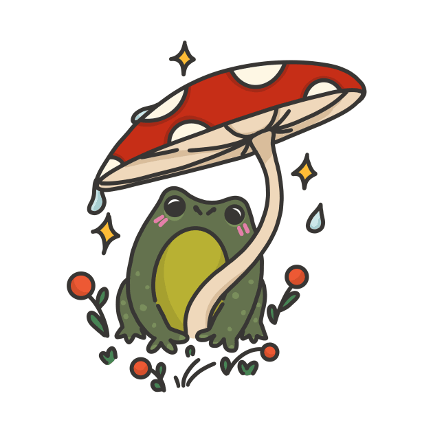 Cute mushroom frog design by grafitytees