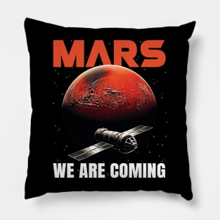 Mars Mission Red Planet Spaceship Galaxy Pillow