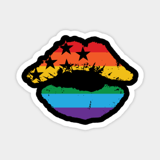 USA Flag Pride Lips Magnet