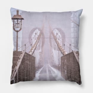 Brooklyn Bridge Winter Pillow