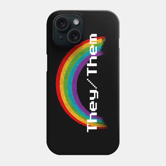 Rainbow Pronouns - They/Them Phone Case by FindChaos