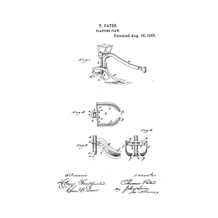 Planting plow Vintage Patent Hand Drawing T-Shirt