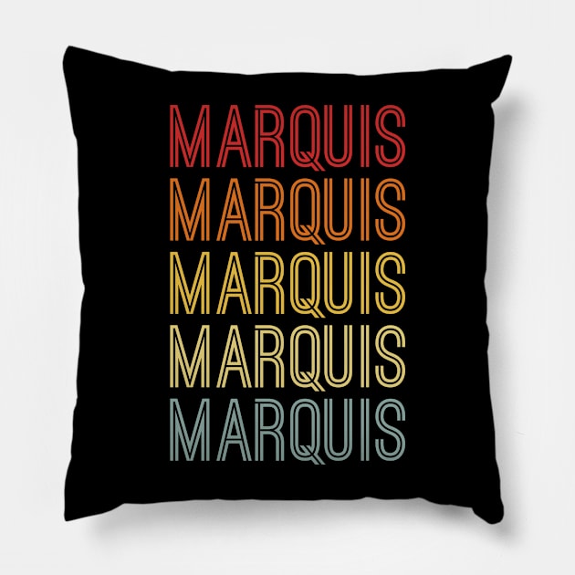 Marquis Name Vintage Retro Pattern Pillow by CoolDesignsDz