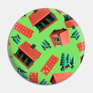 Jovielle Forest Birdhouses Tossed on Bright Green Pin