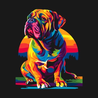 Bullmastiff Dog Sunset Pop Art T-Shirt