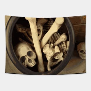 Caldron of bones. Tapestry