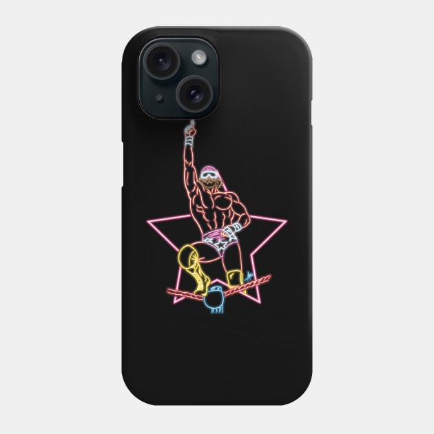 Macho man Top Rope neon Phone Case by AlanSchell76
