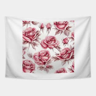 Vintage Floral  Romantic Flower Design Tapestry