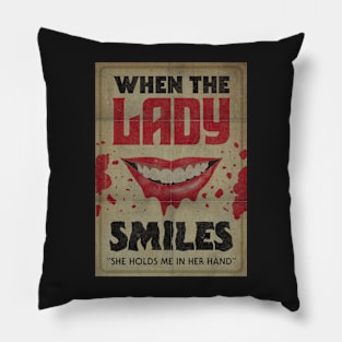 When The Lady Smiles - Golden Earring Pillow