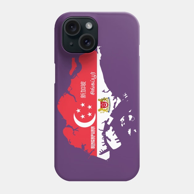 Singapore flag & map Phone Case by Travellers