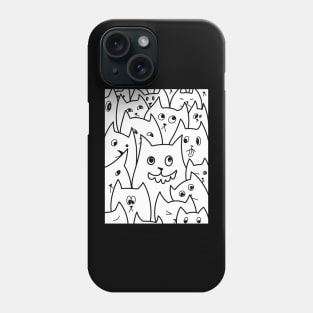 Cats Doodle Art / Cats Graffiti / Funny Cat Line Art Phone Case