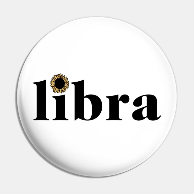 Libra Sunflower Zodiac Pin by aterkaderk