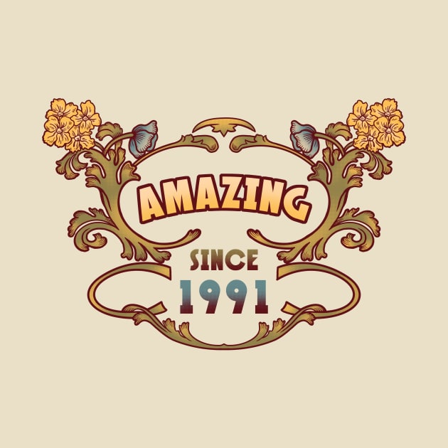 AMAZING SINCE 1991 art nouveau vintage retro 90s by leepianti