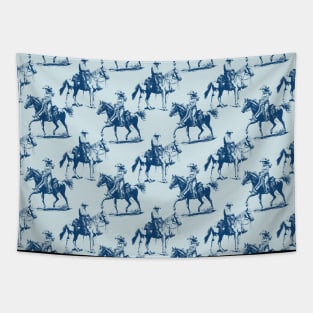 Cowboy and Cowgirl Horse Riding Tapestry