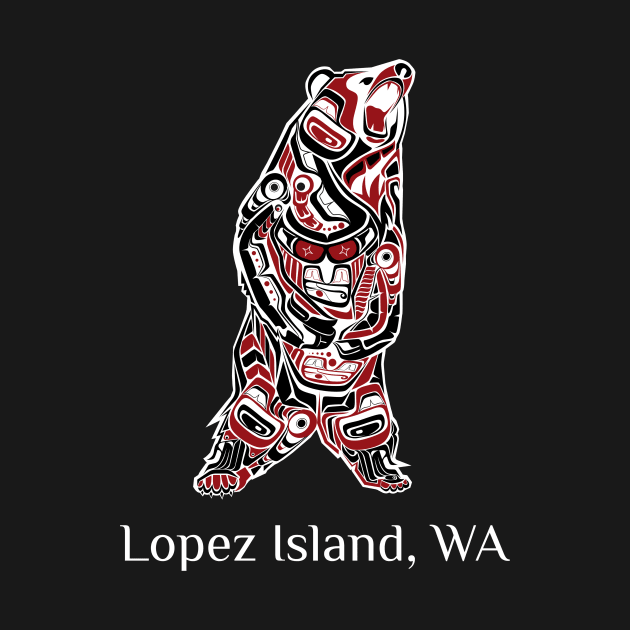 Lopez Island Washington Native American Indian Brown Grizzly Bear Gift by twizzler3b