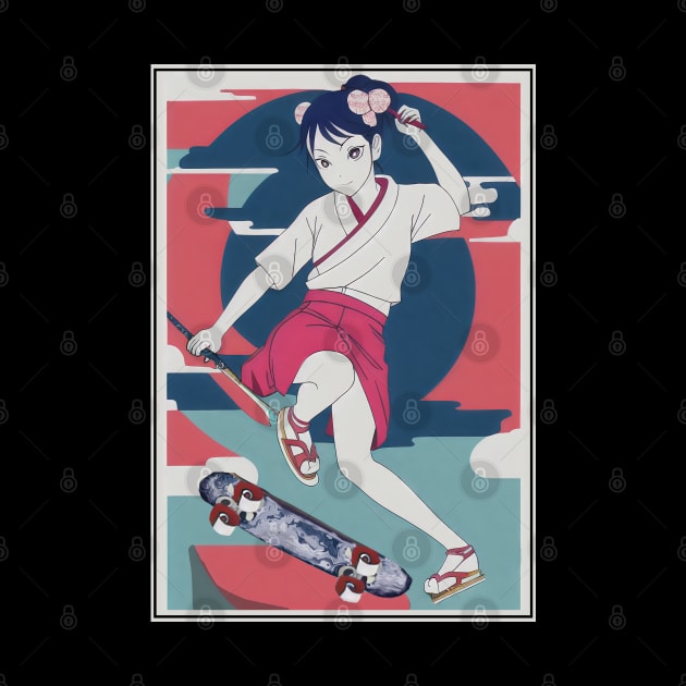 Kunoichi On Skateboard by megaaziib