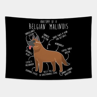 Red Mahogany Belgian Malinois Dog Anatomy Tapestry