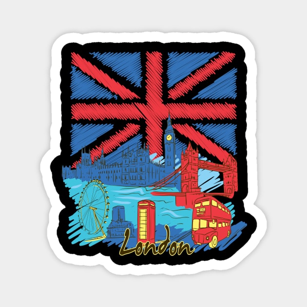 united kingdom flag Magnet by positivedesigners