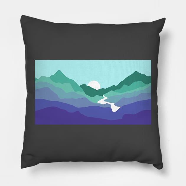 Gay Pride Flag Nature Landscape Pillow by gray-cat