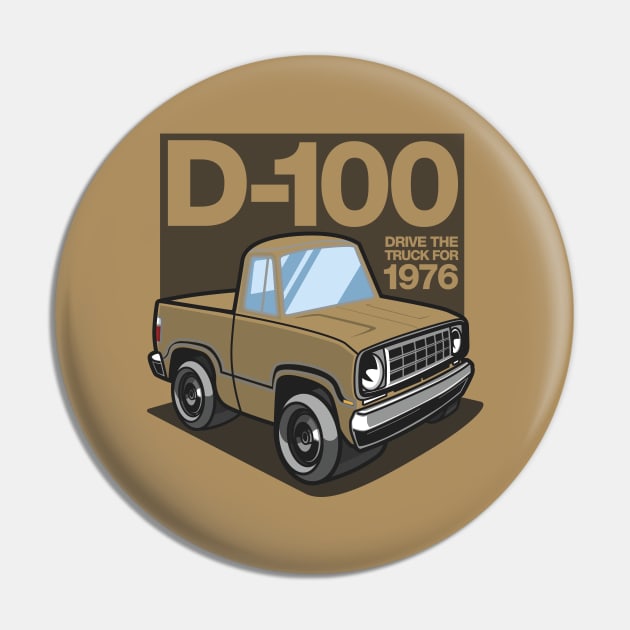 D100 - 1976 (Light Gold) Pin by jepegdesign