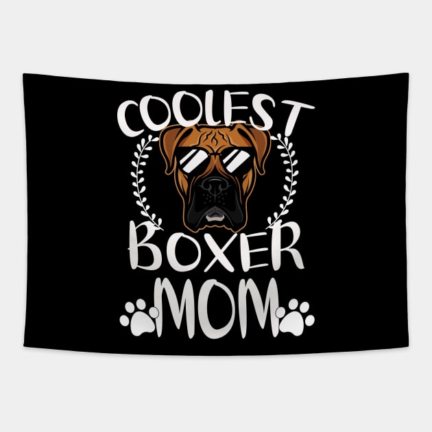 Glasses Coolest Boxer Dog Mom Tapestry by mlleradrian