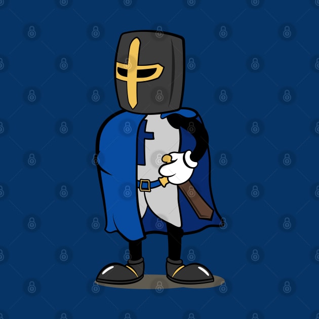 Teutonic Knight Cartoon (Player 1 colors, blue) by Koyaanisqatsian