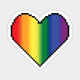 inclusive Pride LGBTQ Rainbow flag heart pixel art Magnet