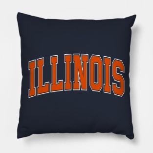 Illinois - college university font letters text word football basketball baseball softball volleyball hockey love fan player christmas birthday gift for men women kids mothers fathers day dad mom vintage retro Pillow