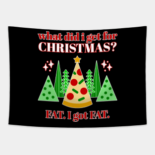 Fat Christmas Pizza Tree Tapestry