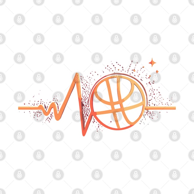 Basketball Love - Basketball Heartbeat Sports Fan by stickercuffs