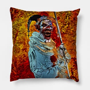 Medieval jester on fire Pillow