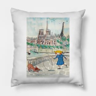 Madeline Paris Watercolor Pillow